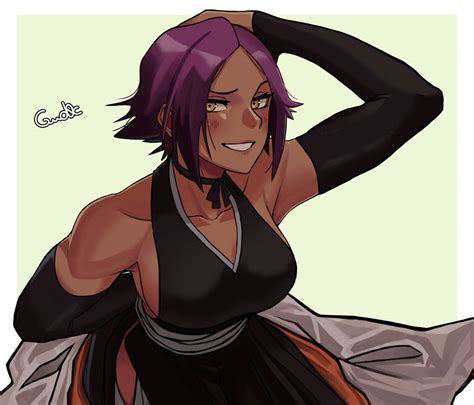 Yoruichi Shihouin is the right girl when it comes to a Birthday celebration. She looks like a strong woman, but when you shove your huge cock deep inside her pussy, she will do anything you say to her. This Bleach anime girl with purple hair and huge tits will be the best company for your dick. Just as you can see in our 3D hentai porn videos. 